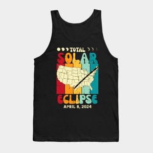 Total Solar Eclipse April 8 2024 Retro Groovy Women Kids Men Tank Top